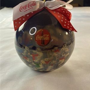 Coca Cola Christmas globe ornament